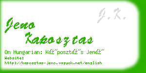 jeno kaposztas business card